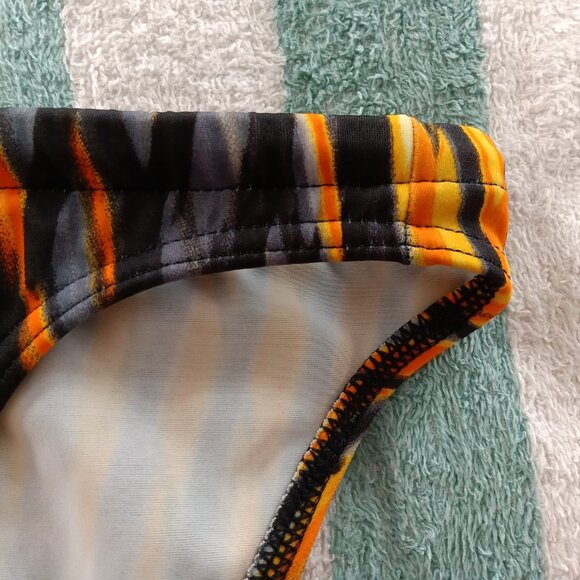 RARE VINTAGE 1" HOM SWIM BRIEF, SIZE 34", BLACK/ORANGE/YELLOW (NWOT) - Picture 4 of 8